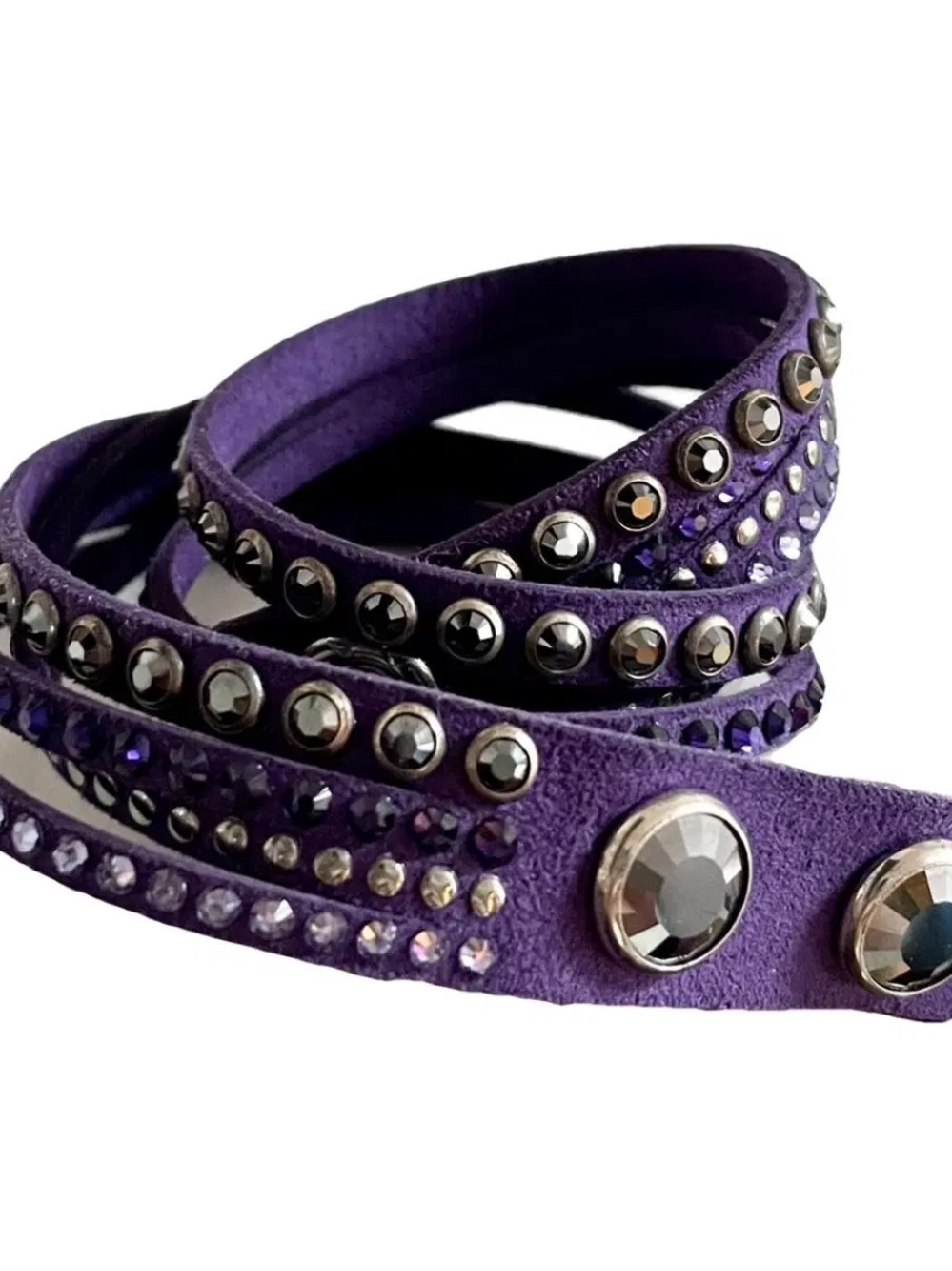 Swarovski Slake Rock Purple Bracelet- Alcantara® Faux Suede Wrap 
NWT